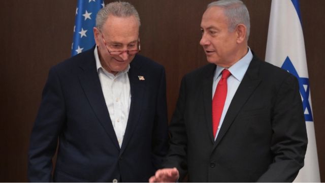 Schumer supports his call for Israel to get rid of Netanyahu when he meets with Jewish leaders from the US