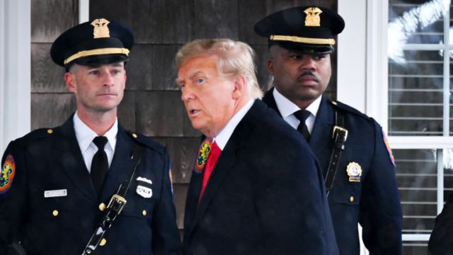 Trump Pays Respects at NYPD Officer's Wake Amid Campaign Focus on Crime (1)