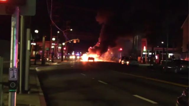 Arson Strikes Oakland Sideshows Vehicles Torched in Night of Chaos (1)