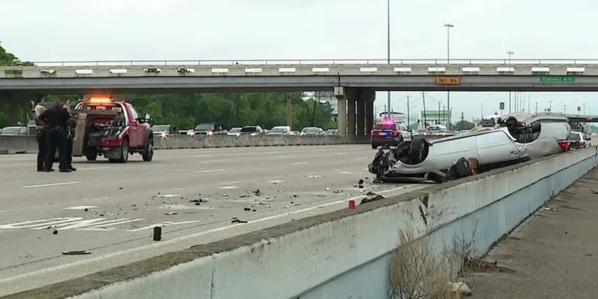 Houston Highway Tragedy One Person Killed in Fiery I-45 Freeway Collision