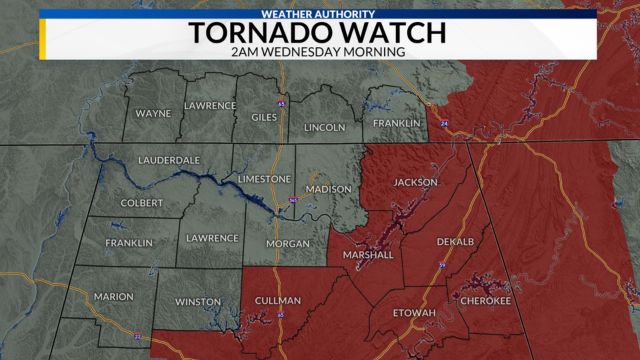 Severe Weather Update Tornado Watch in Effect for Central Alabama