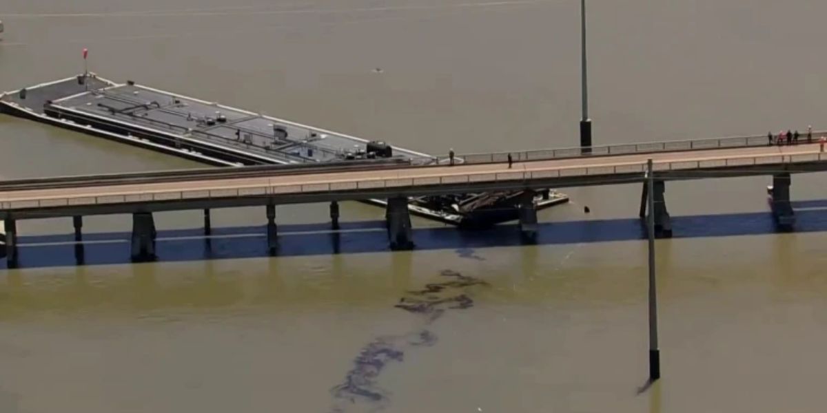 Bridge Shut Down, Oil Spill Reported After Barge Hits Galveston Bridge