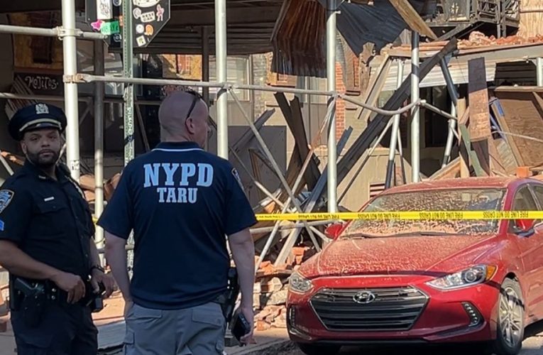 Close Call! No Injuries As Brooklyn Roof Partially Collapses, Metal Falls Onto Cars And Scaffolding