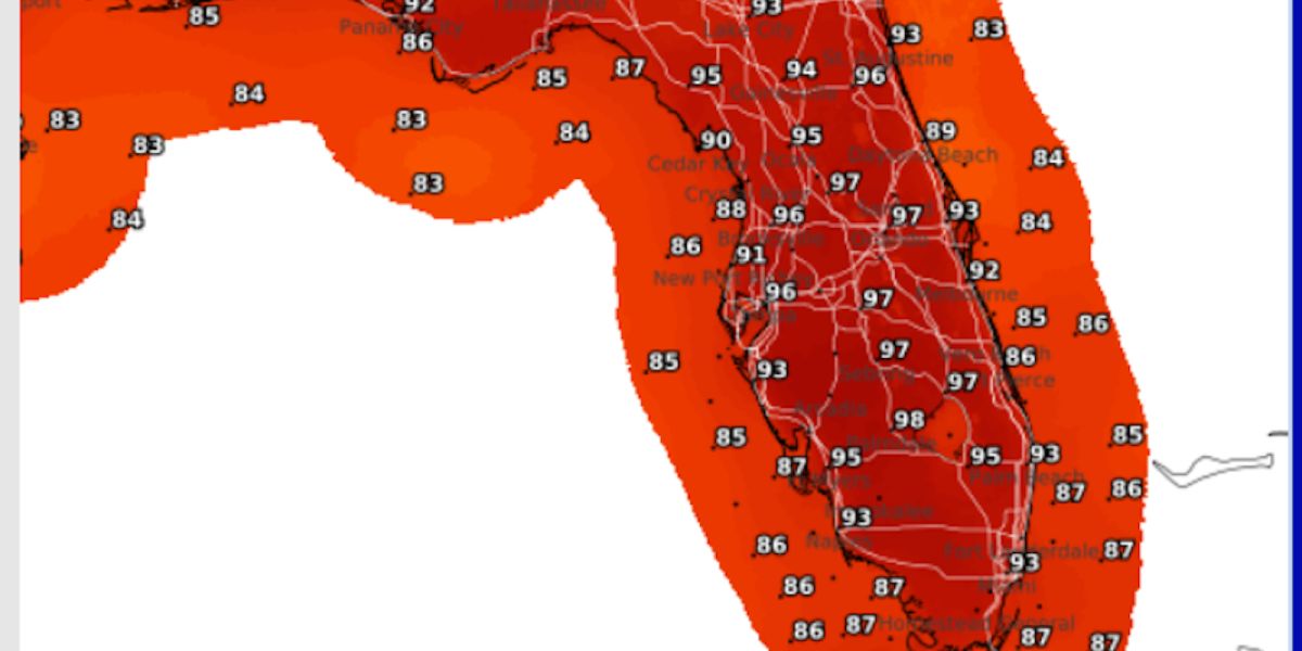 Heatwave Alert Florida Cities Hit All-Time Highs, Map Reveals
