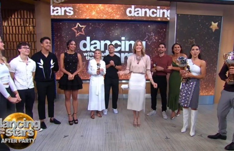 DWTS cast in awkward TV blunder live on GMA as camera fails to cut away from stars after controversial finale