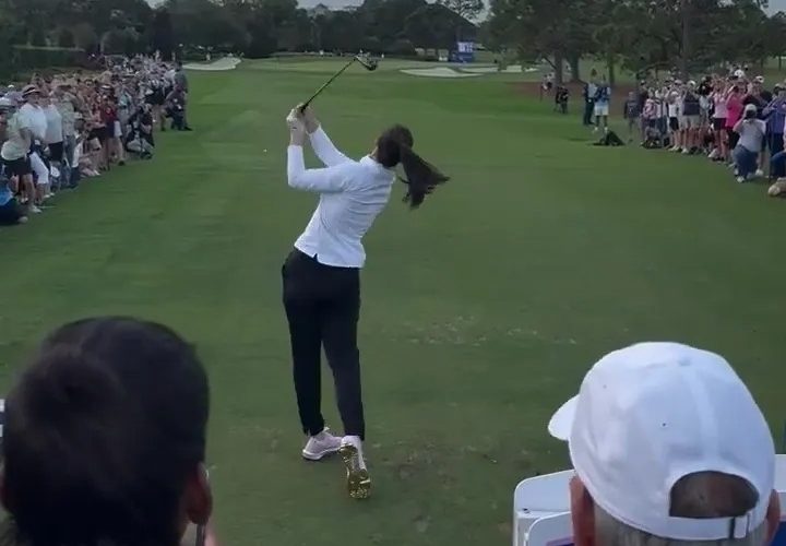 Caitlin Clark ‘proves she is mortal’ as WNBA star almost takes out fan on tee box in scary near-miss