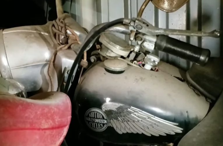 Friends find 1950s Harley Davidson after paying $960 for abandoned storage unit – then they discover the real jackpot