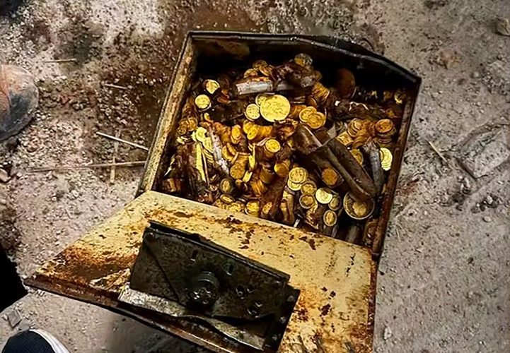 Plumber finds haul of gold worth £2MILLION encased in concrete during renovation – earning himself a share of the prize