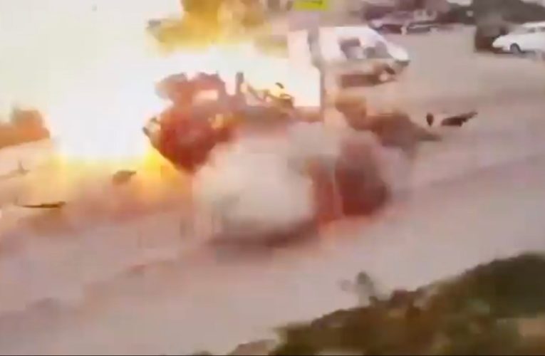 Watch dramatic moment massive car bomb blows up Putin’s ‘terrorist’ commander in ruthless ‘Ukrainian assassination’