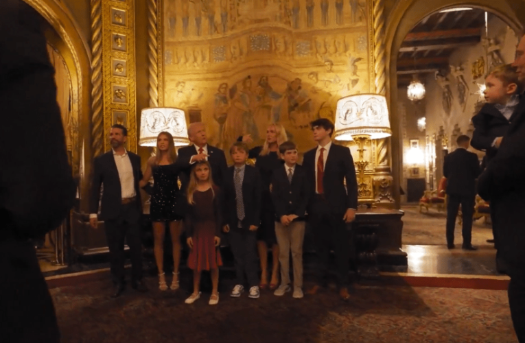 Watch moment Donald Trump invites ‘Uncle Elon’ into family photo with X boss at Mar-a-Lago ‘every day’ since election