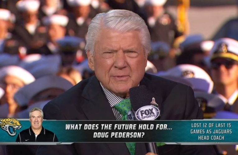 ‘You are cruel’ Michael Strahan tells Jimmy Johnson live on Fox NFL Sunday after he boldly declared ‘who really cares?’