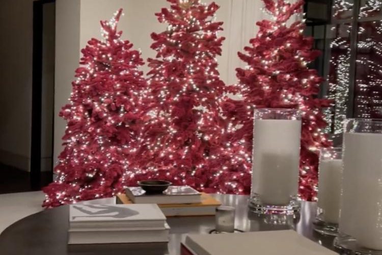 Kourtney Kardashian slammed for ‘creepy’ Christmas decor featuring 6 blood-red trees inside $9m LA mansion