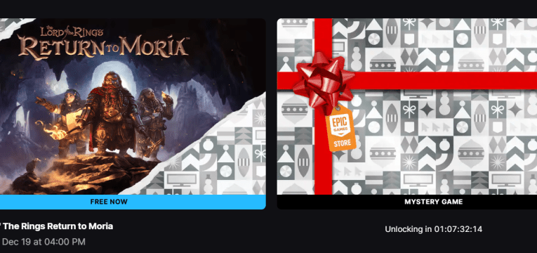 Epic Games holds advent calendar giveaway with a free game every day of the holiday season