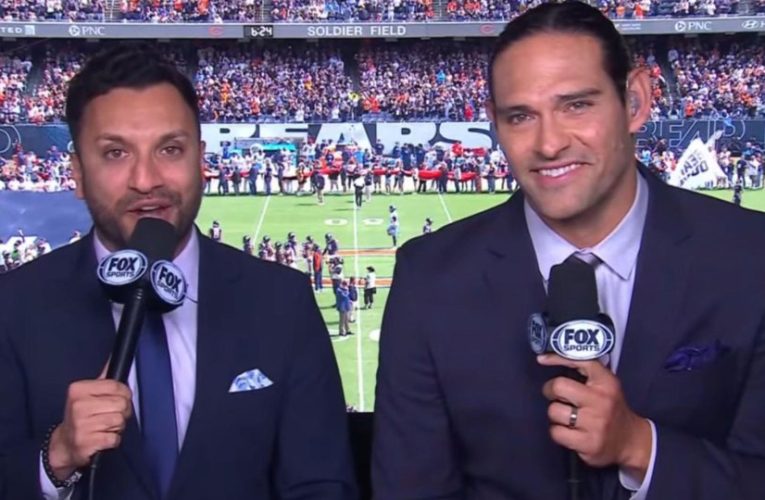 Mark Sanchez makes huge mistake live on Fox as broadcast partner Adam Amin quickly interrupts during Vikings-Seahawks