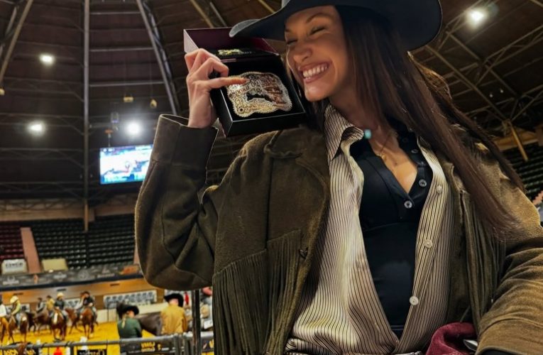 Stunning Bella Hadid beams with joy as she wins award at rodeo horse event