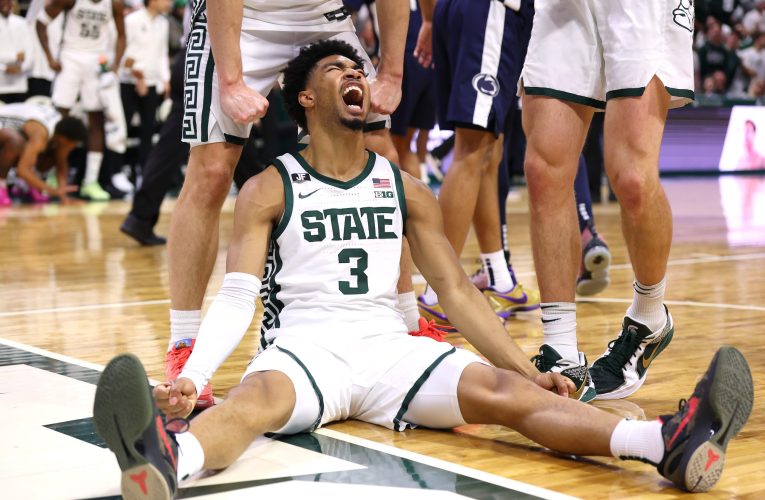 No. 12 Michigan St beats Penn St 90-85 for 1st 10-game winning streak since 2019 Final Four season